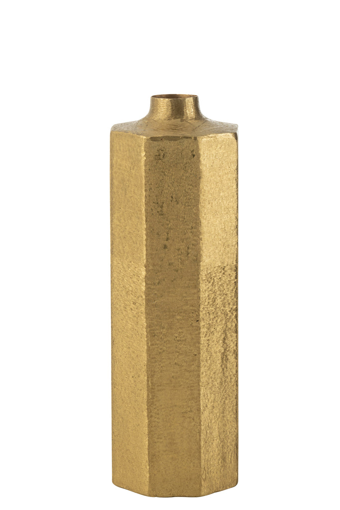 Vase Square Metal Gold Large