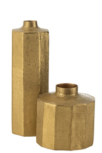 Vase Square Metal Gold Large