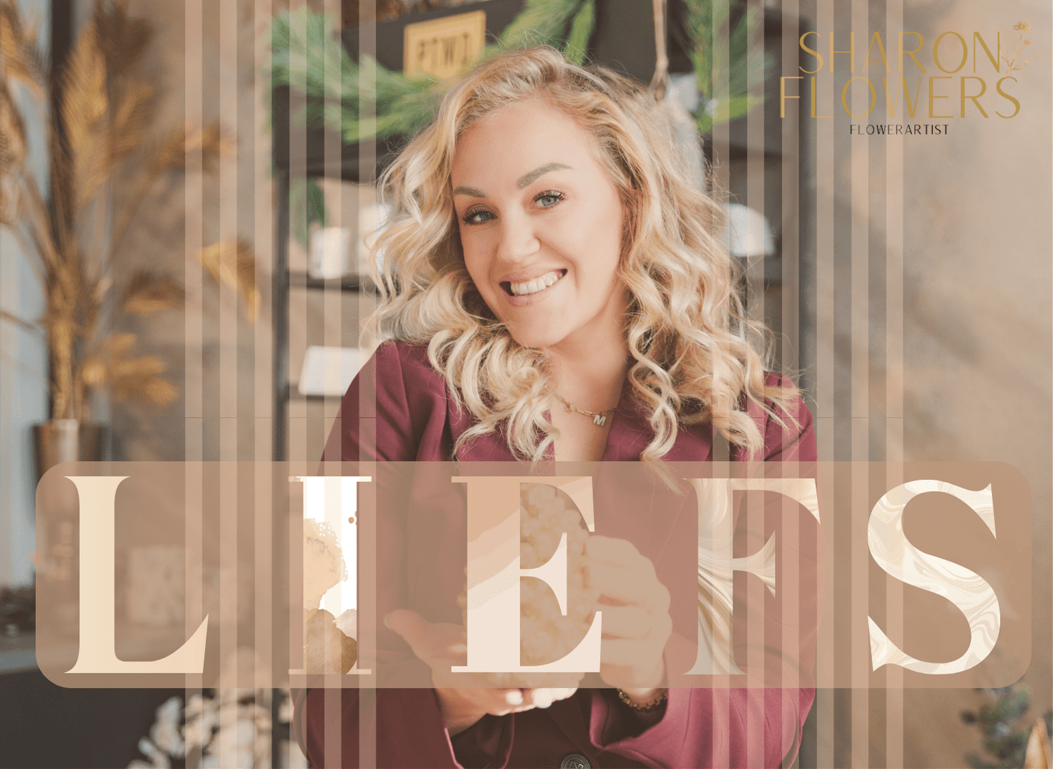 Wenskaartje Sharon Flowers - Luxe zijden bloemen boeket - Kunstbloemen van Sharon Flowers