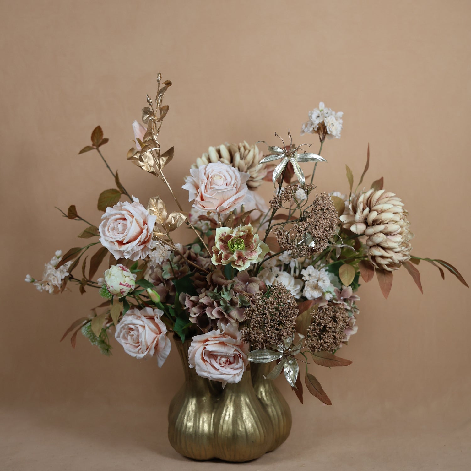 Zijdenboeket Nude incl toetervaas – productfoto