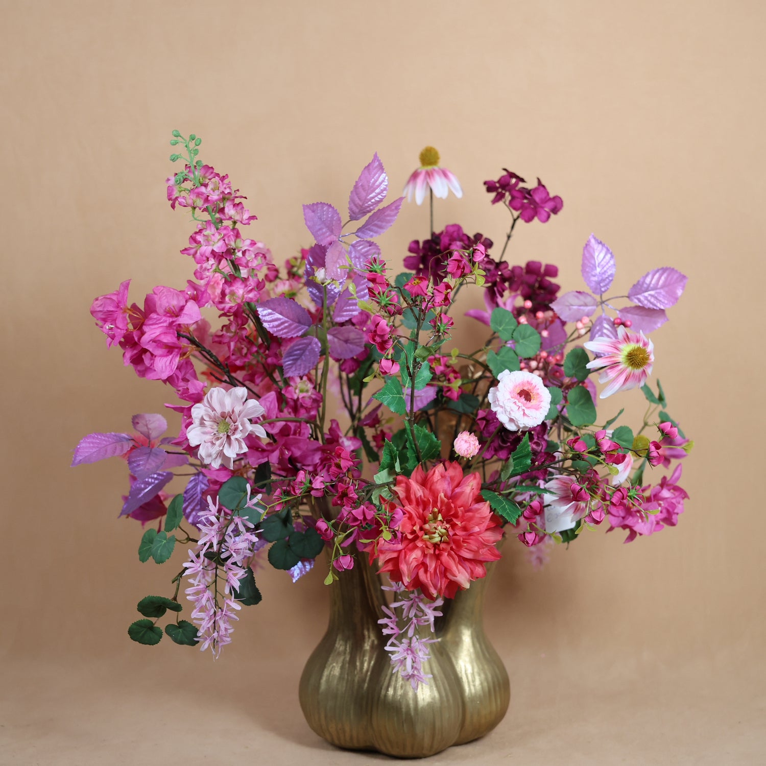 Zijdenboeket Roze incl toetervaas