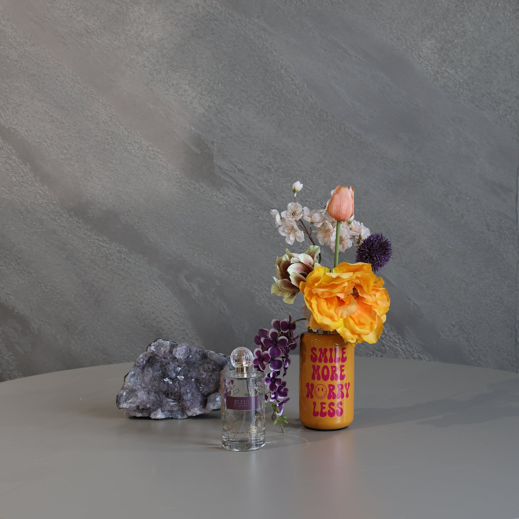 zijden-boeket-inclusief-vaas-oranje-bloemen-orange-vibes-smile-more-worry-less