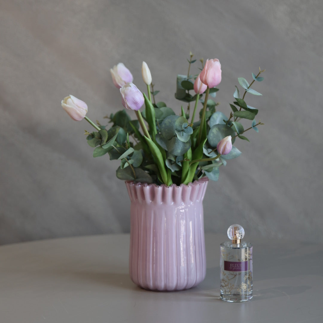 zijden-boeket-tulpen-pinky-inclusief-vaas