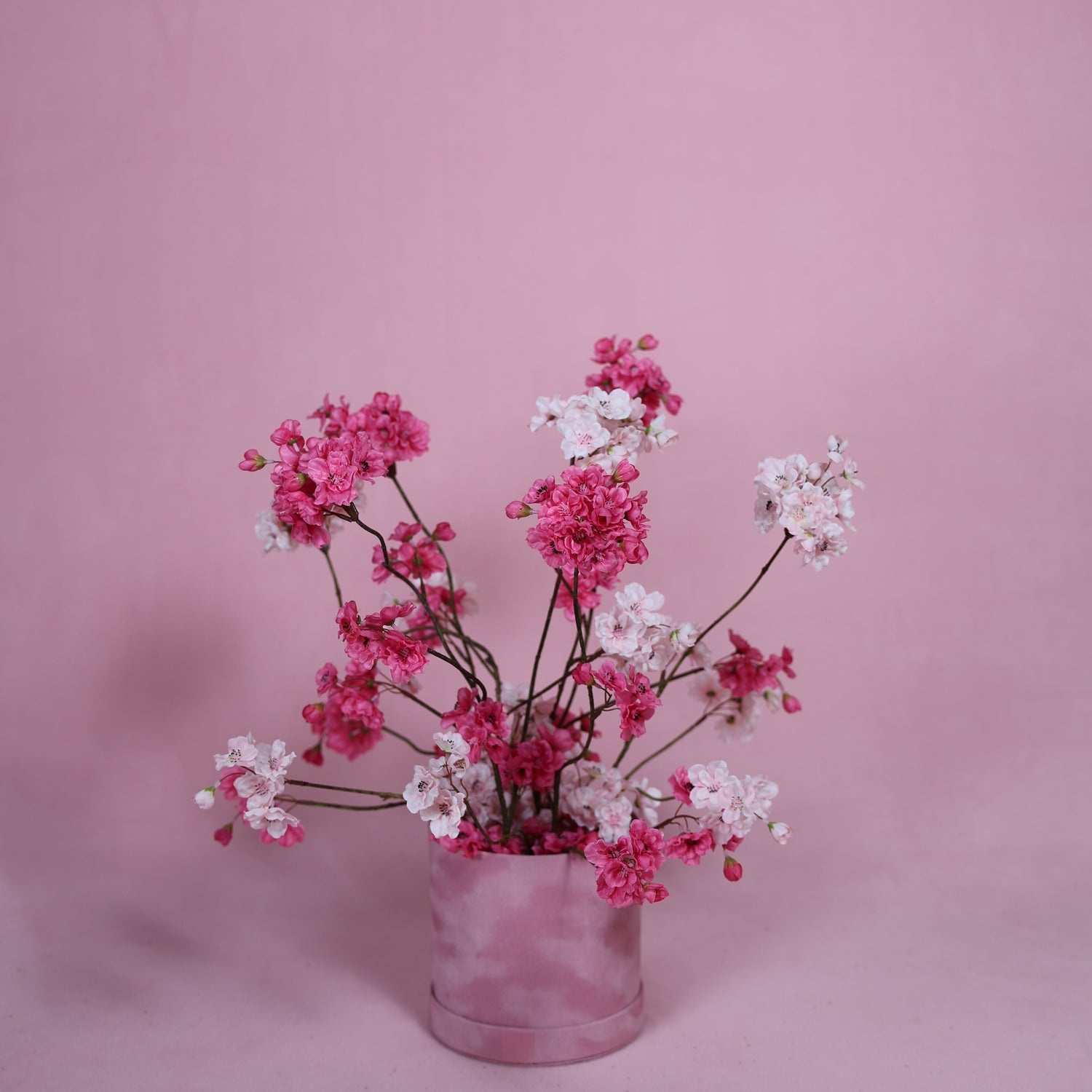 Zijden Roze Mini Bloesem Boom Inclusief Hoedendoos