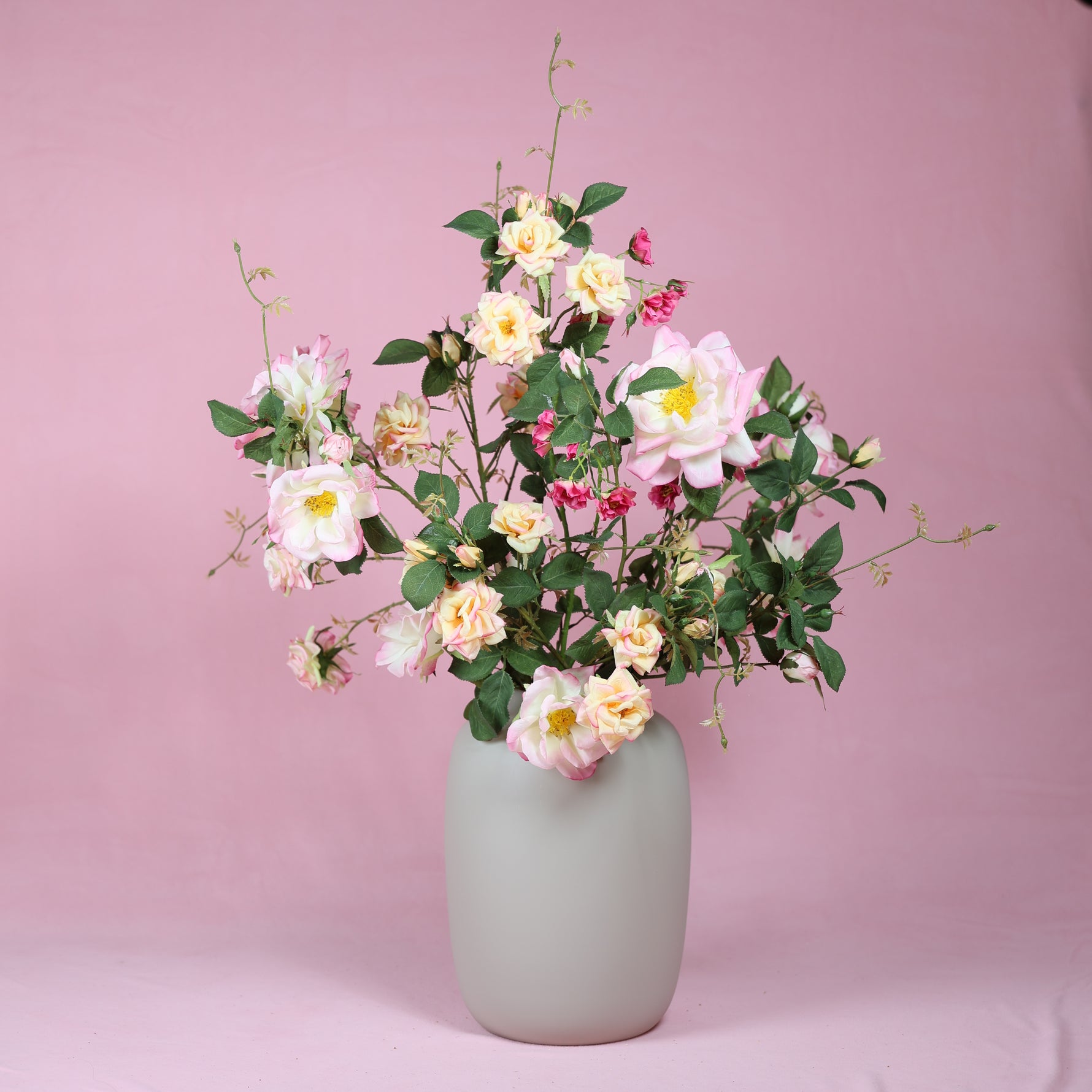 zijden rozen valentijn boeket met vaas interieur cadeau