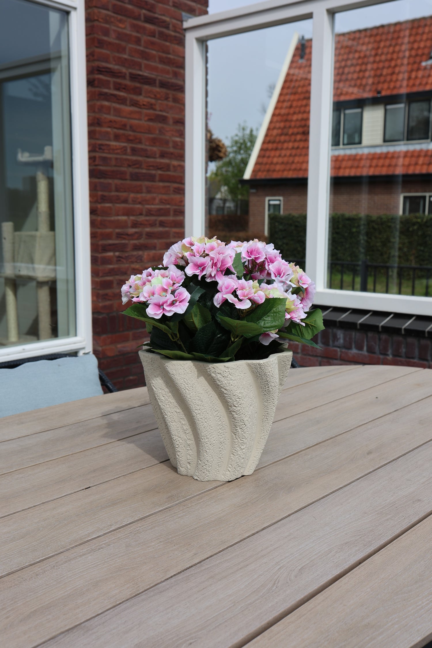 Hortensia zijden buitenplant roze 40cm