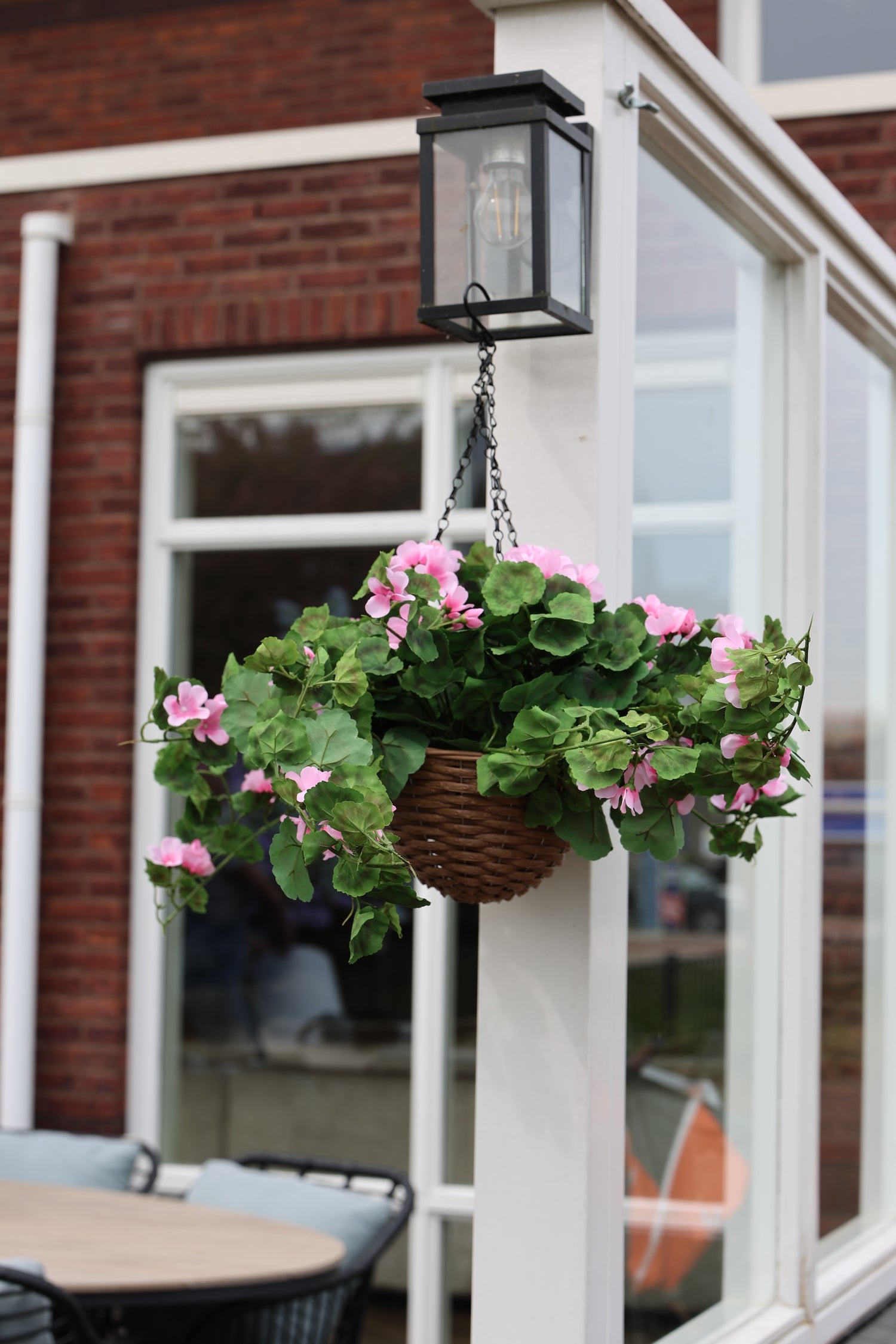 Geranium zijden hangplant roze 70cm