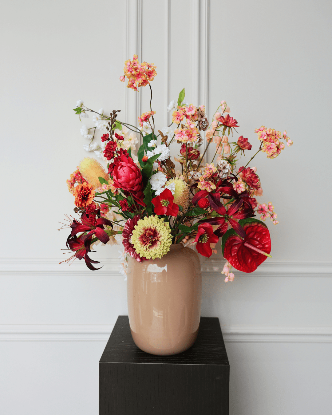 Zijdenboeket cozy - Luxe zijden bloemen boeket - Kunstbloemen van Sharon Flowers