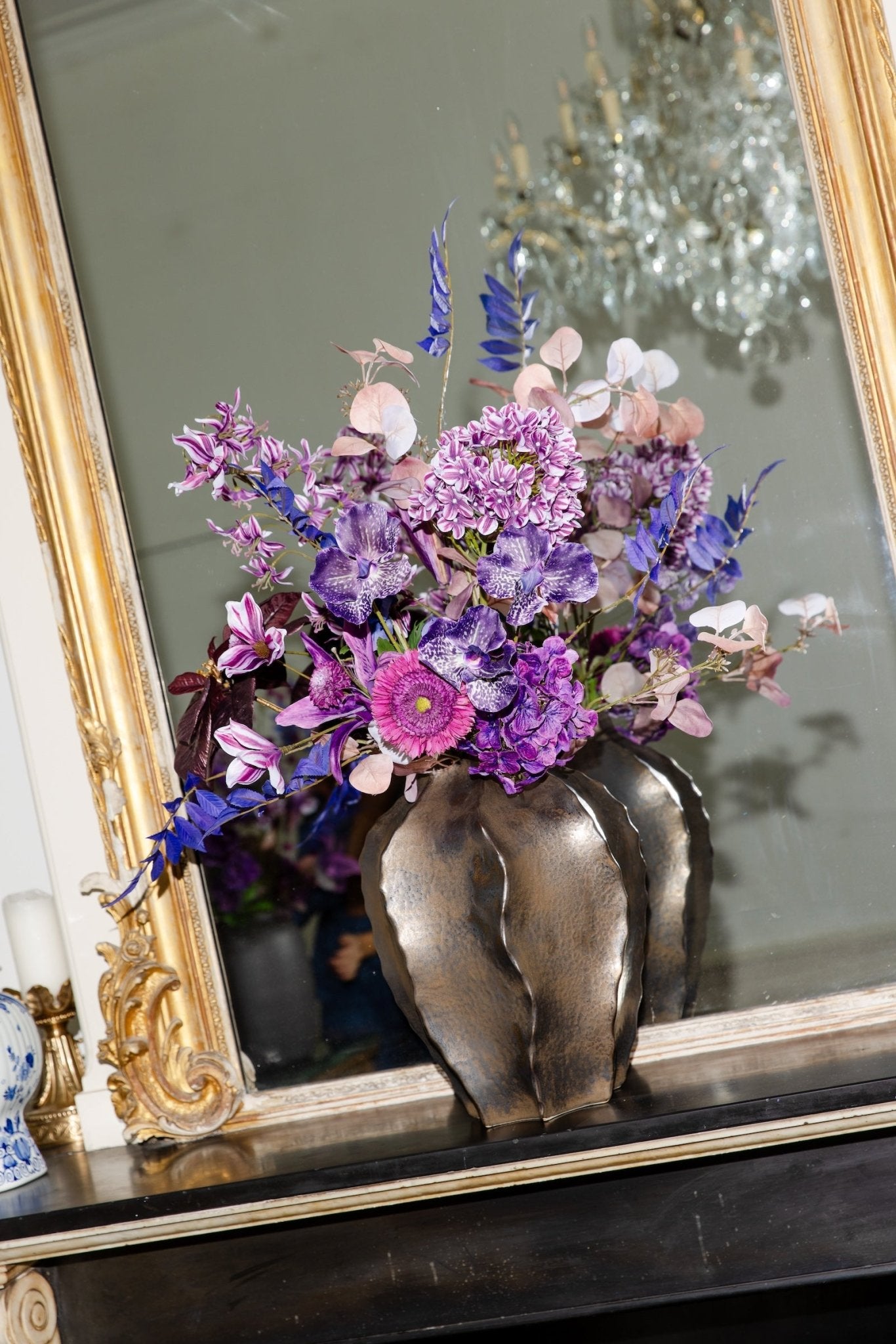 Zijdenboeket Moonlight - Elegant - Luxe zijden bloemen boeket - Kunstbloemen van Sharon Flowers