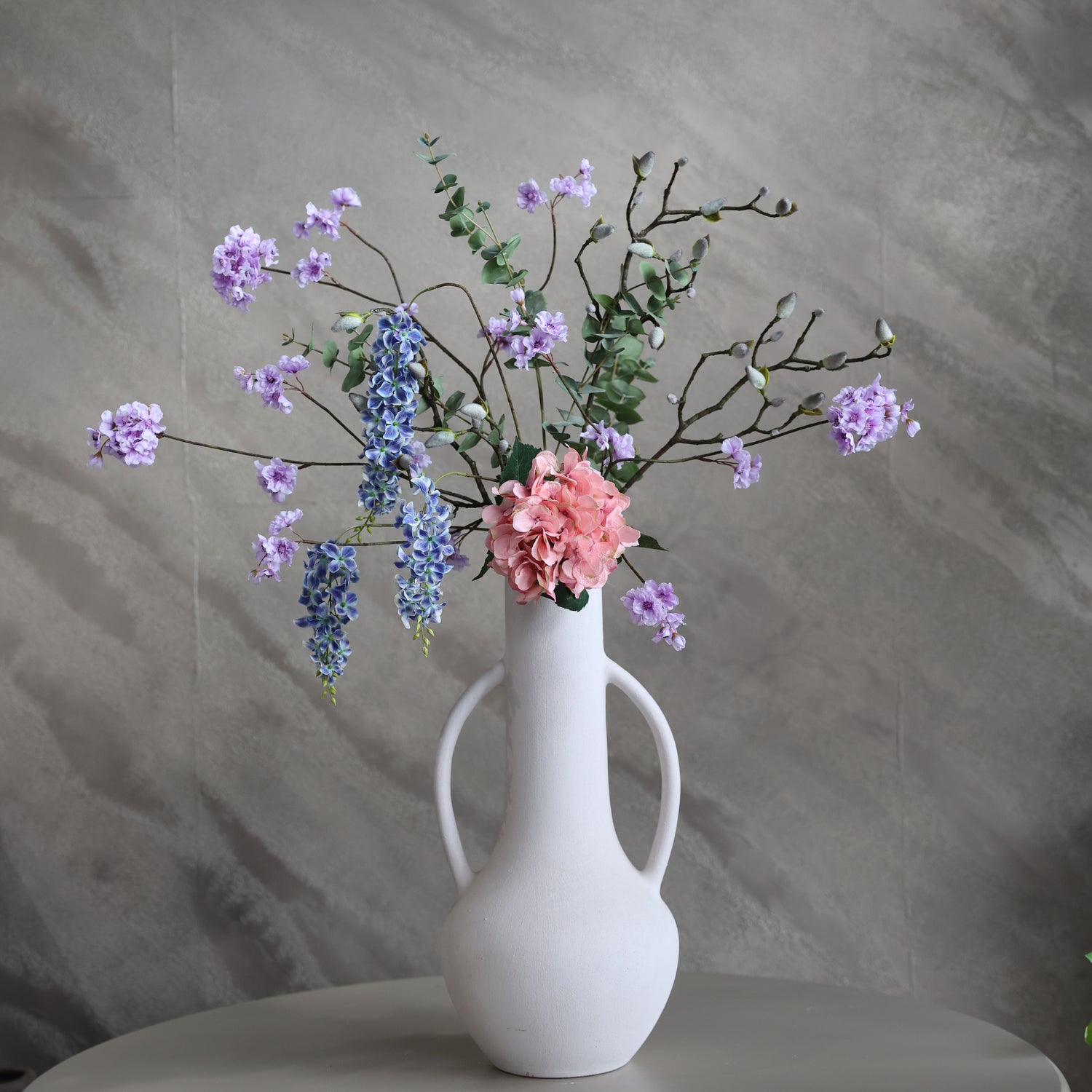 Zijdenboeket Blush - incl vaas - 100x90