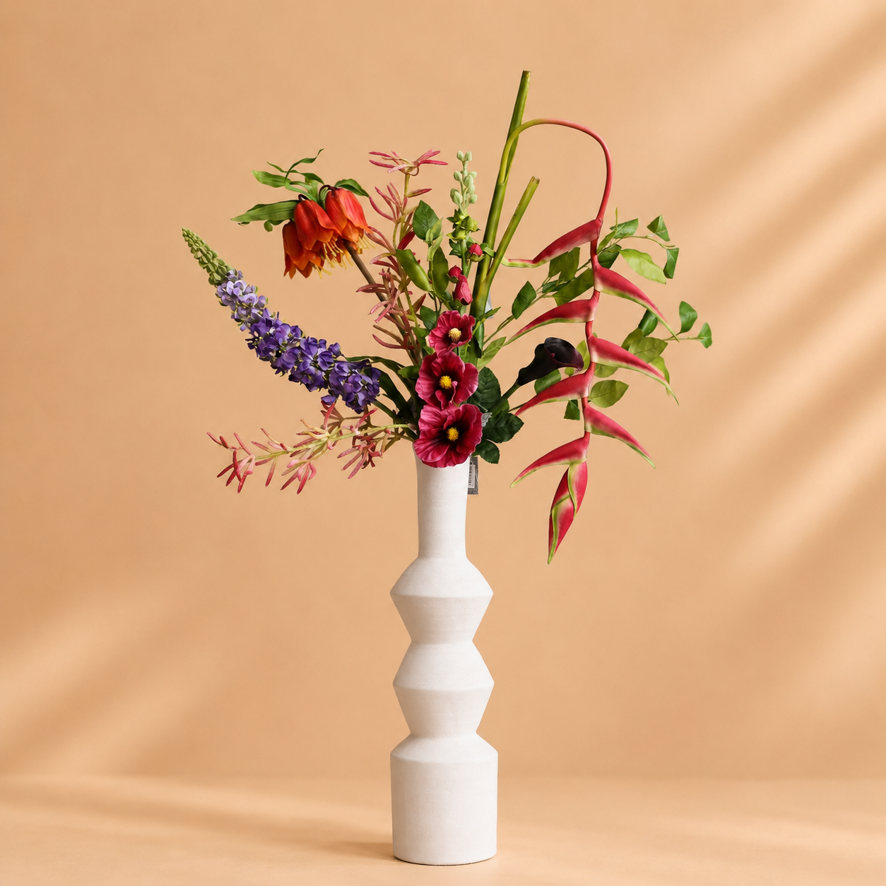 Zijdenboeket Urban Exotic - incl vaas - 113x60
