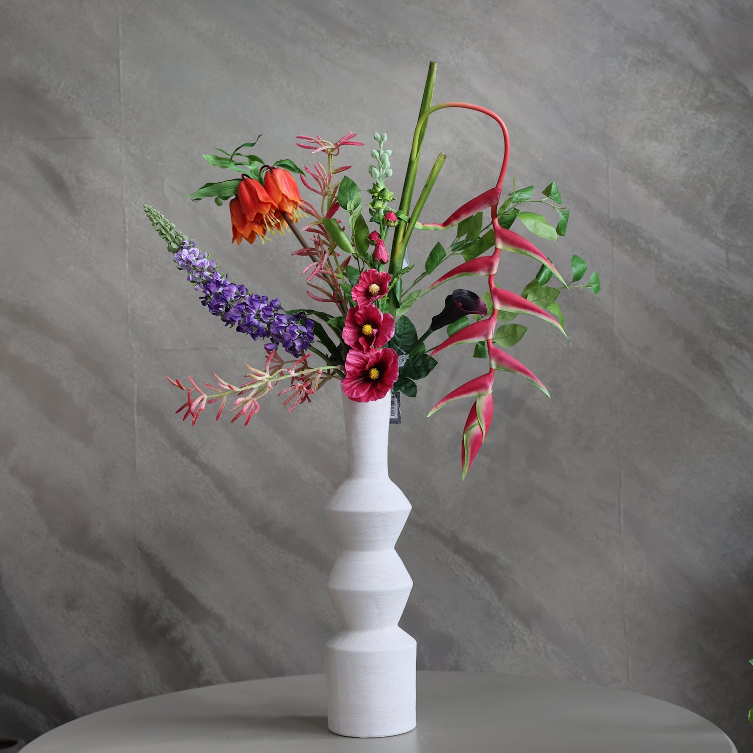 Zijdenboeket Urban Exotic - incl vaas - 113x60