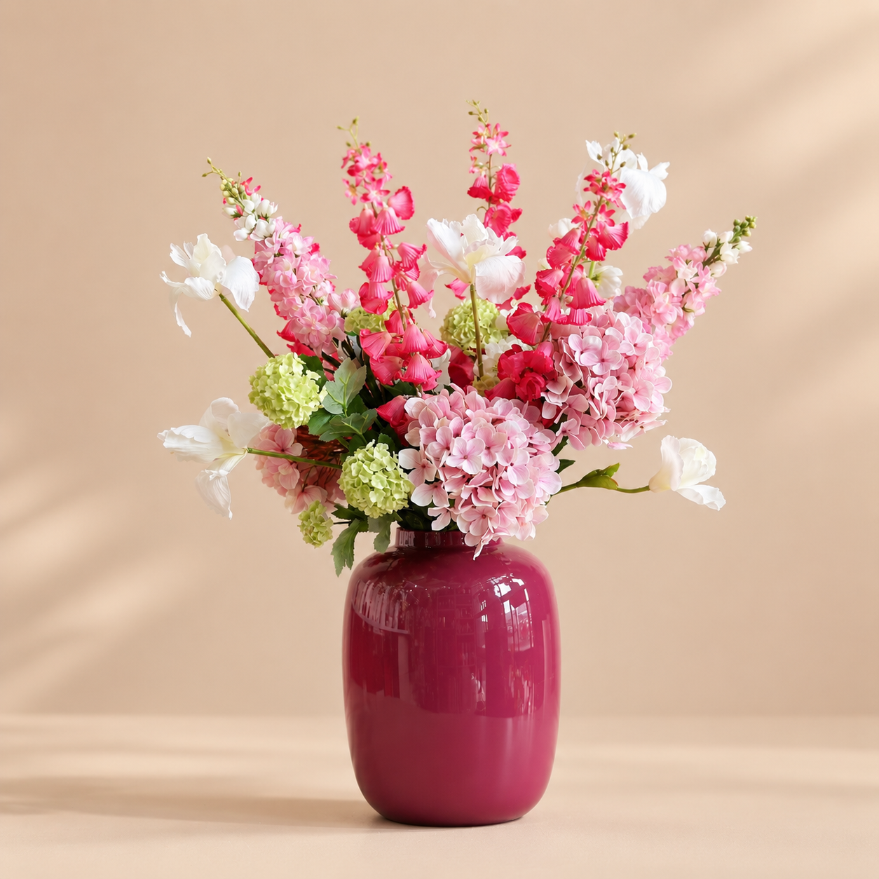 Zijdenboeket Roze incl vaas