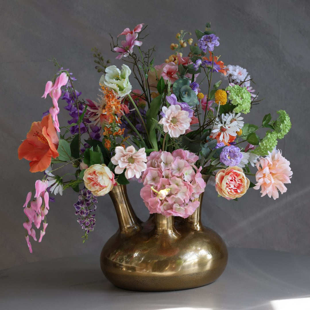 Zijdenboeket Pastel Garden – incl. Toetervaas - L