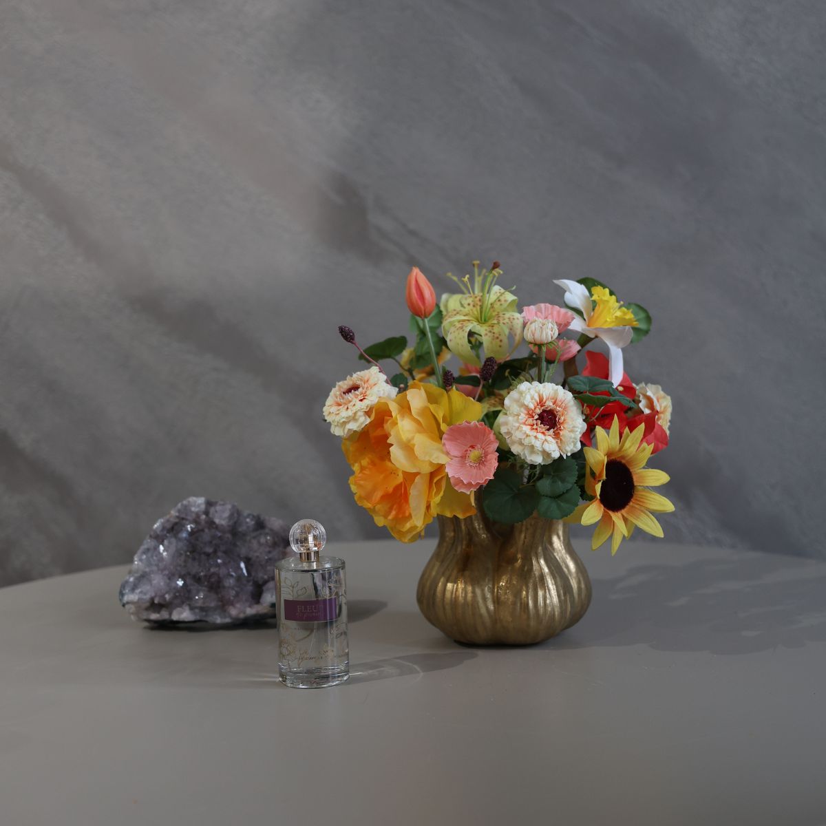 Zijdenboeket Sunny Bloom – incl. Toetervaas - S