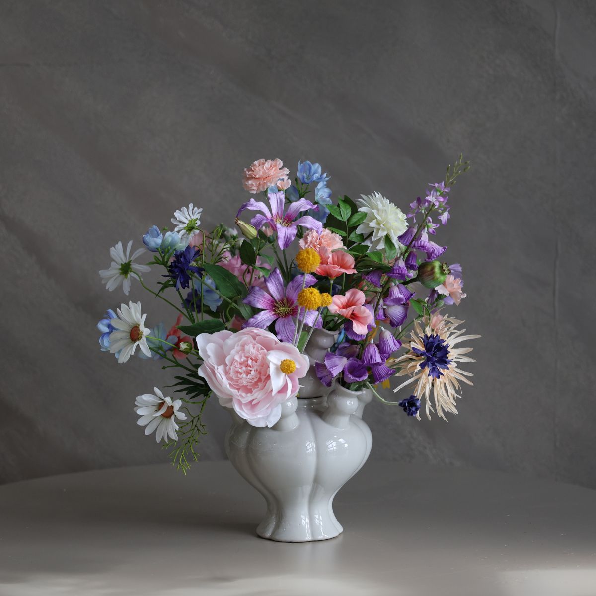Zijdenboeket Pastel Bloom – incl. Adam Toetervaas - M