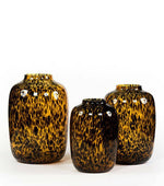 Vaas - Cheetah bruin - glas - Luxe zijden bloemen boeket - Kunstbloemen van Sharon Flowers