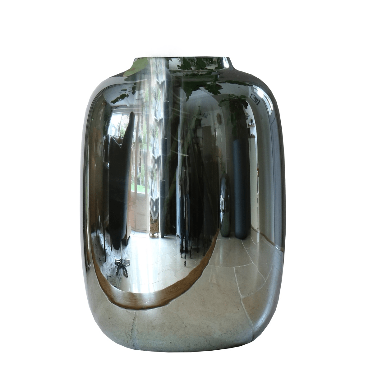 Vaas - Glossy Black - glas - Luxe zijden bloemen boeket - Kunstbloemen van Sharon Flowers